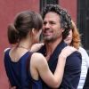 Le tandem Keira Knightley et Mark Ruffalo lors du tournage du film Can a Song Save Your Life ? à New York le 19 juillet 2012
