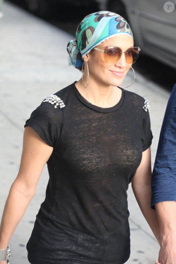 Entre deux dates, Jennifer Lopez se détend le quartier du Meatpacking District. New York, le 22 juillet 2012.