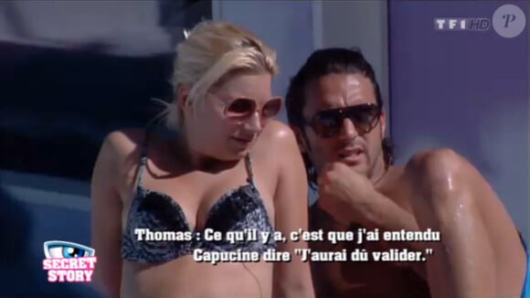 Thomas et Nadège dans la quotidienne de Secret Story 6, lundi 23 juillet 2012 sur TF1