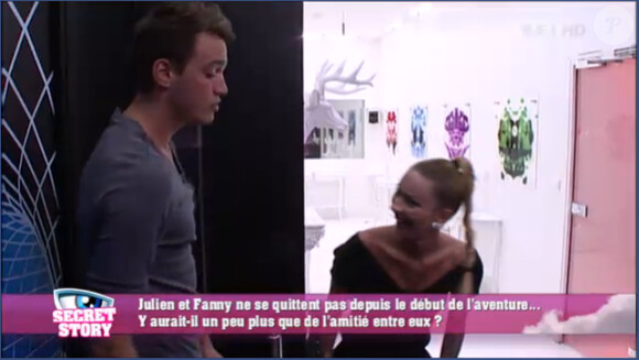 Julien et Fanny dans la quotidienne de Secret Story 6, lundi 23 juillet 2012 sur TF1