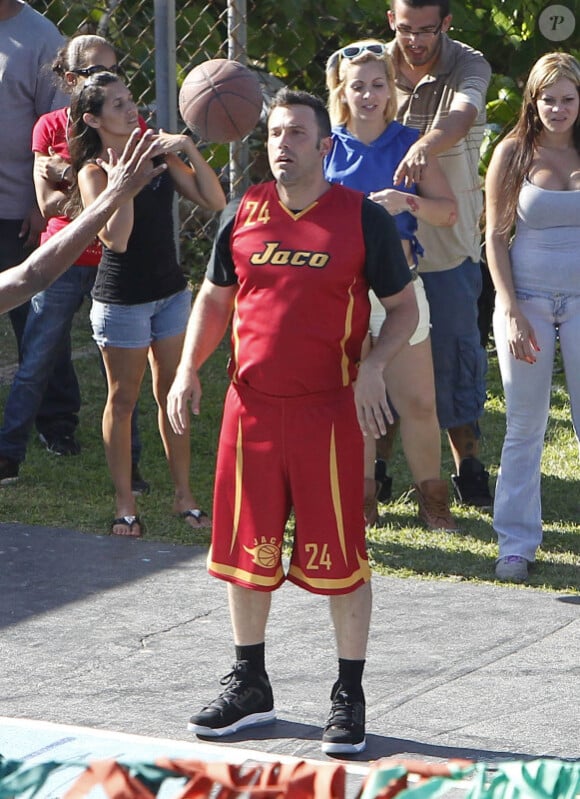 Ben Affleck sur le tournage du film Runner, Runner à Porto Rico, le 23 juillet 2012