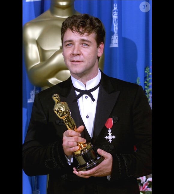 Russell Crowe Oscar du meilleur acteur pour Gladiator en février 2001.