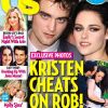 Robert Pattinson et Kristen Stewart en couverture de Us Weekly qui publie en médaillon une photo de Kristen Stewart et Rupert Sanders