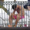 Cesc Fabregas s'ennuie ferme malgré sa compagne Daniella au Grand Hôtel à Saint-Jean-Cap-Ferrat le 25 juillet 2012