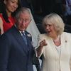 Le prince Charles et son épouse Camilla admirent la cérémonie d'ouverture des jeux olympiques de Londres, le vendredi 27 juillet 2012.