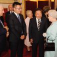 La reine Elizabeth II donnait le 27 juillet 2012 une réception à Buckingham Palace pour les royaux et chefs d'Etat et de gouvernement invités à la cérémonie d'ouverture des Jeux olympiques de Londres 2012, dans les heures précédant le grand moment.