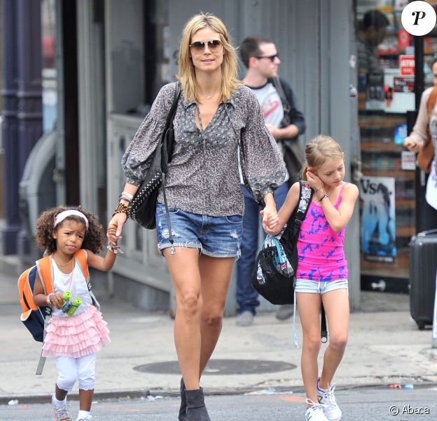 Heidi Klum et ses enfants dans les rues de New York le 29 juillet 2012
