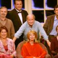 Gérard Rinaldi avec ses partenaires lors du filage de la pièce  Remue-Ménage  en 2003