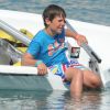 Felipe, 14 ans, fils de l'infante Elena d'Espagne, à l'école de voile de Palma de Majorque le 3 août 2012.