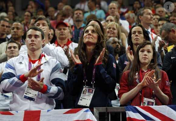 Kate Middleton lors des finales de gymnastique des JO du 5 août 2012.
