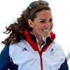 Kate Middleton était le 6 août 2012 à Weymouth dans la Manche lors de la medal race de la compétition de voile catégorie Laser, dans laquelle étaient engagés le Britannique Paul Goodison chez les hommes et l'Irlandaise Annalise Murphy chez les femmes.