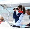 Kate Middleton était le 6 août 2012 à Weymouth dans la Manche lors de la medal race de la compétition de voile catégorie Laser, dans laquelle étaient engagés le Britannique Paul Goodison chez les hommes et l'Irlandaise Annalise Murphy chez les femmes.