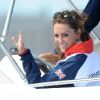 Kate Middleton était le 6 août 2012 à Weymouth dans la Manche lors de la medal race de la compétition de voile catégorie Laser, dans laquelle étaient engagés le Britannique Paul Goodison chez les hommes et l'Irlandaise Annalise Murphy chez les femmes.