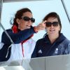 Kate Middleton était le 6 août 2012 à Weymouth dans la Manche lors de la medal race de la compétition de voile catégorie Laser, dans laquelle étaient engagés le Britannique Paul Goodison chez les hommes et l'Irlandaise Annalise Murphy chez les femmes.