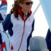 Kate Middleton était le 6 août 2012 à Weymouth dans la Manche lors de la medal race de la compétition de voile catégorie Laser, dans laquelle étaient engagés le Britannique Paul Goodison chez les hommes et l'Irlandaise Annalise Murphy chez les femmes.