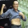 Jean-Claude Van Damme, en forme à 51 ans, à l'avant-première d'Expendables 2 à Madrid, le 8 août 2012.
