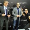 Dolph Lundgren, Jason Statham et Jean-Claude Van Damme à l'avant-première d'Expendables 2 à Madrid, le 8 août 2012.
