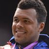 Jo-Wilfried Tsonga aux JO de Londres le 4 août, médaillé d'argent du tournoi de double avec Michaël Llodra.