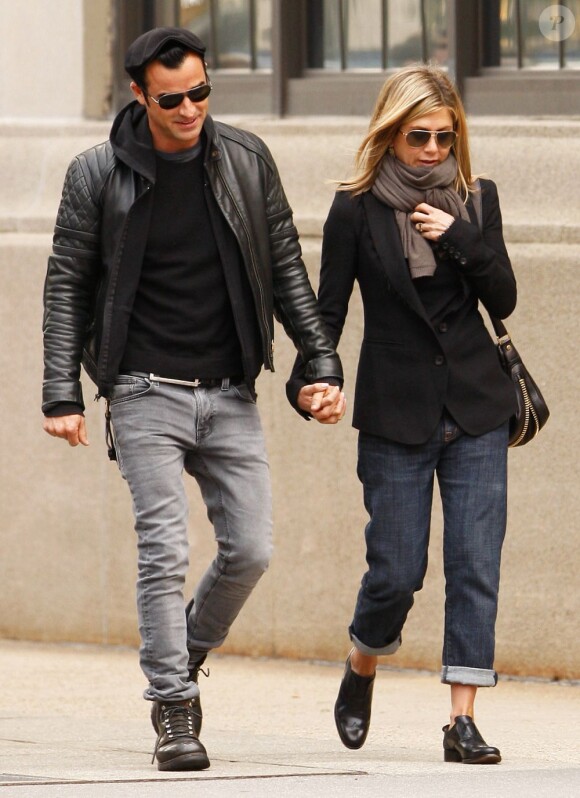 Jennifer Aniston et Justin Theroux en septembre 2011 à New York.