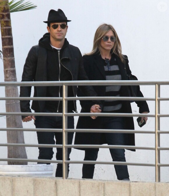 Jennifer Aniston et Justin Theroux en janvier 2012 à Los Angeles.