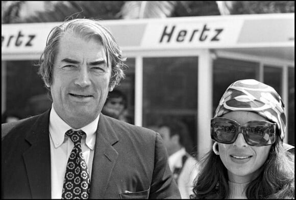 Grégory Peck et sa femme Véronique Passani en 1972 lors du Festial de Cannes