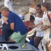 Boris Becker, sa femme Lilly Kessenberg et leur fils Amadeus sur l'île de Formentera le 17 août 2012