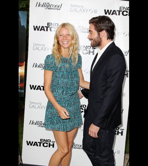 Gwyneth Paltrow et Jake Gyllenhaal lors d'une projection privée du film End of Watch organisée à East Hampton dans l'Etat de New York le 19 août 2012