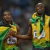 Usain Bolt et Yohan Blake le 9 août 2012 lors des Jeux olympiques de Londres