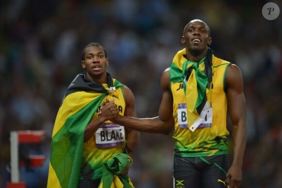 Usain Bolt et Yohan Blake le 9 août 2012 lors des Jeux olympiques de Londres