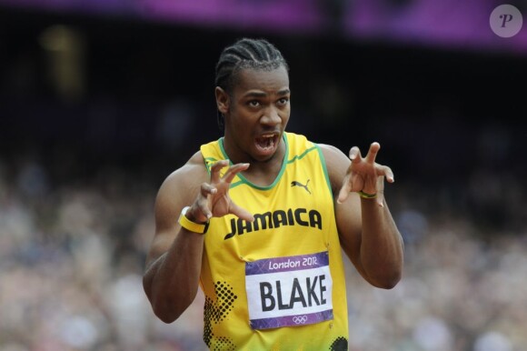 Yohan Blake au départ du 200 m aux Jeux olympiques de Londres le 7 août 2012.