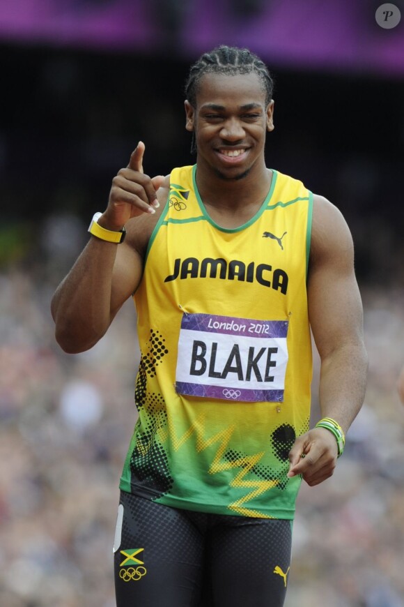 Yohan Blake au départ du 200 m aux Jeux olympiques de Londres le 7 août 2012.