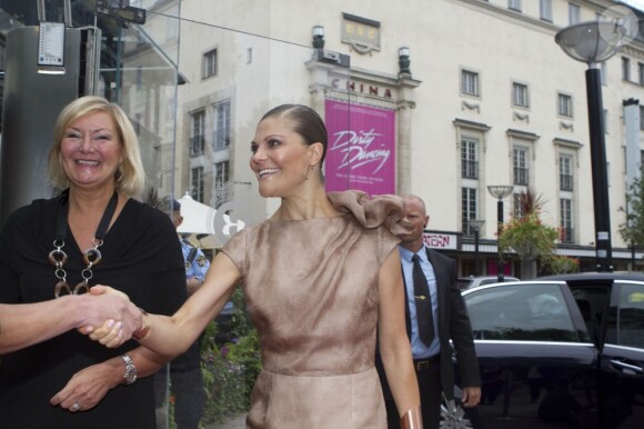 La princesse Victoria de Suède lors de l'inauguration de la Mercedes Benz Fashion Week de Stockholm le 27 août 2012.
