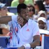 Jo-Wilfried Tsonga a beaucoup souffert de la chaleur lors de sa défaite au second tour de l'US Open face au modeste Slovaque Martin Klizan le 30 août 2012 à New York