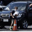 EXCLU : Le petit Liam, fils d'Harrison Ford et Calista Flockhart, part en week-end avec ses parents en jet privé, à Los Angeles, le 31 août 2012 