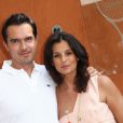 Faustine Bollaert et son futur mari Maxime Chattam à Roland Garros en mai 2012