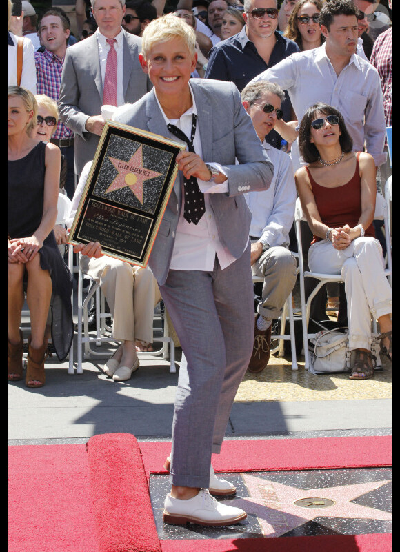Ellen DeGeneres reçoit son étoile sur le Walk of Fame à Hollywood, le 4 septembre 2012