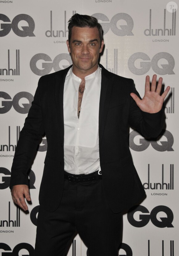 Robbie Williams à la soirée GQ à Londres le 4 septembre 2012