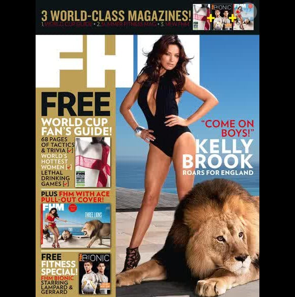Kelly Brook en couverture du FHM anglais en avril 2011.
