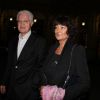 Lionel Jospin et sa femme lors de la première de la pièce Comme s'il en pleuvait à Paris le 17 septembre 2012