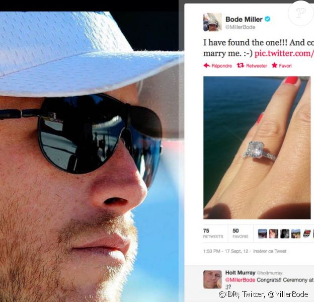 Bode Miller a annoncé le 17 septembre 2012 via Twitter ses fiançailles avec la beach-volleyeuse Morgan Beck, photo à l'appui.