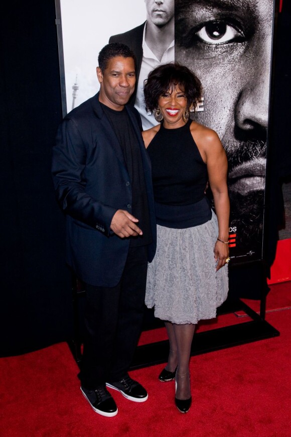 Denzel Washington et sa femme Pauletta Washington à New York en février 2012