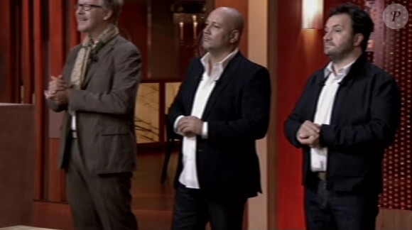 Les jurés Frédéric Anton, Yves Camdeborde et Sébastien Demorand dans Masterchef 2012 le jeudi 20 septembre 2012 sur TF1
