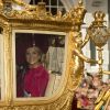 L'arrivée de la princesse Maxima. La famille royale des Pays-Bas le 18 septembre 2012 lors du Prinsjesdag, jour annuel d'inauguration solennelle de la nouvelle année parlementaire.
