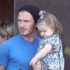 David Beckham et sa petite fille Harper aux joues rebondies dans les rues de Los Angeles, le 25 septembre 2012