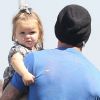 David Beckham et sa fille Harper dans les rues de Los Angeles, le 25 septembre 2012