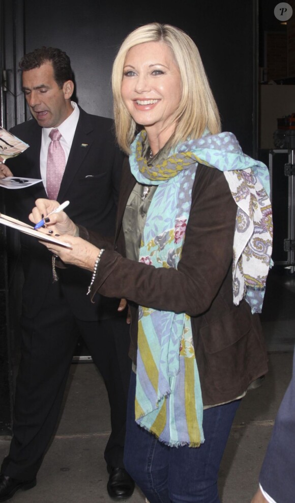 Olivia Newton-John à New York le 26 avril 2012.