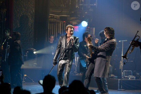EXCLU : Johnny Hallyday en concert au Beacon Theatre, à New York, le 7 octobre 2012.