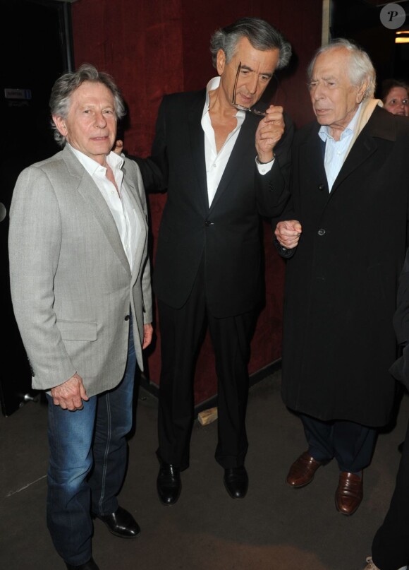 Roman Polanski, Bernard-Henri Lévy et Jean Daniel au MK2 Odeon à Paris le 5 juin 2012.