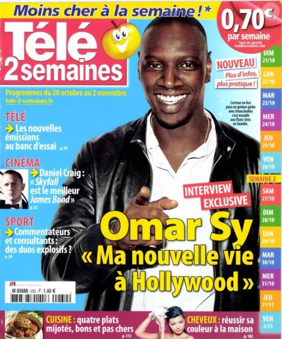 La couverture du magazine Télé 2 Semaines avec Omar Sy, en kiosques depuis le 15 octobre.