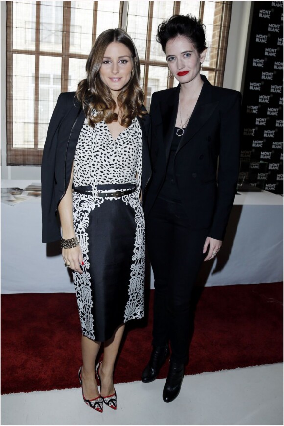 Olivia Palermo et Eva Green au déjeuner Montblanc pour la présentation de la collection L'Aubrac à Paris le 16 octobre 2012.